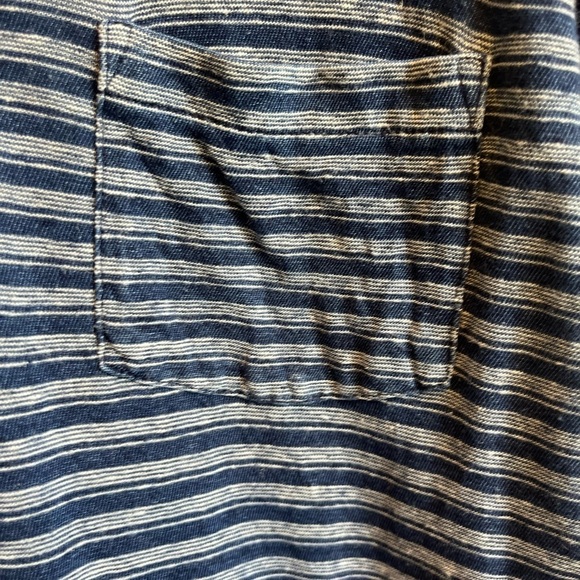 Wallace and Barnes Men's Blue Striped Knit Henley Shirt Top Size Medium - Picture 8 of 14